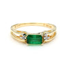 0.65 Carat Emerald 14K Gold Two Row Open Gap Band Ring