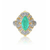 0,75 Karat Marquise-Schliff Smaragd in 14k massivem Gelbgold Ring