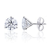 Boucles d'oreilles en diamant lab-grown taille ronde à 3 griffes de 1 à 6 carats en or blanc 14K