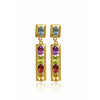 Boucles d'oreilles à poussette en cluster de pierres précieuses en or 14 carats