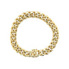 Bracelet en chaîne cubique plate en or 14K avec fermeture à boîte | 11,15 mm - 9 pouces