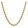 Chaîne en or jaune solide 14 carats en corde de 18 pouces/20 pouces, collier en or de 3 mm d'épaisseur