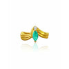 Bague en or massif 14k avec émeraude naturelle taillée en marquise