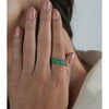 Bague en émeraude ronde naturelle en or 18 carats | Taille 6.5-7.5 | 2.0-2.5mm