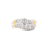 1.01 Carat Dual Row Diamond Channel Platinum & 18K Gold Wavy Band Ring