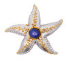 20.22 Carat Star Sapphire Starfish Pendant Brooch in 22K and 18K Gold