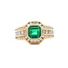 2.33 Carat Square Emerald & Diamond Channel 18K Gold Cocktail Ring
