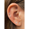 Boucles d'oreilles clous en diamant naturel de 2,5 mm en argent sterling 925