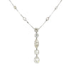 8 Carat TW Art Deco Antique Lariat Y Drop Necklace With Old Euro Cut Pear, Asscher, Marquise, Round & Coussin Cut Natural diamants