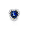 Bague Saphir Bleu de Ceylan Non Chauffé de 9 Carats et Diamant Ancien Euro en 14K