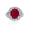 Bague ancienne en platine avec rubis de 2,52 carats sans traitement thermique et diamants | Signée J.E. Caldwell & Co.