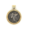 Pendentif pièce antique grecque Athena en monture en or 14k