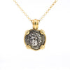 Antique Larissa Greek Coin in 18K Gold Frame Pendant