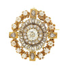 Broche antique victorienne de la fin des années 1800 en diamant taillé ancien européen mixte de 6,72 carats au total
