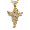 Pendentif chérubin bébé ange en or 10K sur mesure avec diamant