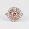 GIA Certified Fancy Pink 3.1 CTW Diamond Double Halo Ring