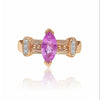 Saphir rose taille marquise en or rose 14k style rétro Bague