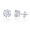 Boucles d'oreilles pour hommes en diamant rond de 3 carats cultivé en laboratoire, en or blanc - 4 griffes