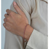 Bracelet de tennis en saphir rose taillé rond naturel en or rose 14K