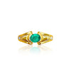 Bague en émeraude naturelle taille ovale en or massif 14k