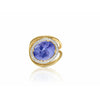Bague à tige fendue 4 carats taille ovale Tanzanite avec dos ouvert en or massif 14k