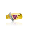 Saphir rose taille trilliant en Bague en or massif 14k