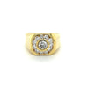 Anciens Bague pour homme en or 18K sertie de diamants naturels de 1,5 carat TW, monture serti clos et rail