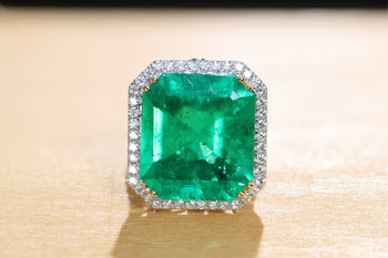GRS Cert. 17.73 Carat Minor Oil Colombian Emerald Ring – Assay Jewelers