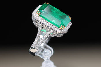 GRS Cert. 17.73 Carat Minor Oil Colombian Emerald Ring – Assay Jewelers