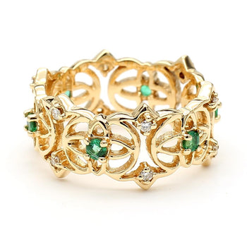 0.50 Carat Emerald & Diamond 14K Gold Open Geometric Band Ring – Assay Jewelers