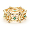 0.50 Carat Emerald & Diamond 14K Gold Open Geometric Band Ring