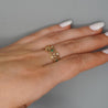 0.50 Carat Emerald & Diamond 14K Gold Open Geometric Band Ring