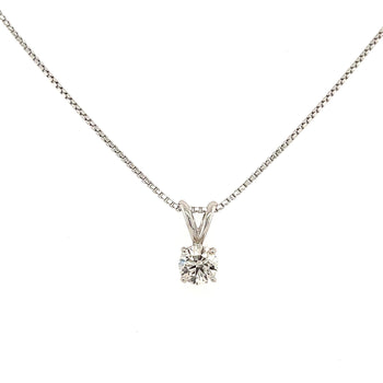 0.60ct 2/3 carat Round Lab Grown Diamond Solitaire Pendant in 14K White Gold – Assay Jewelers