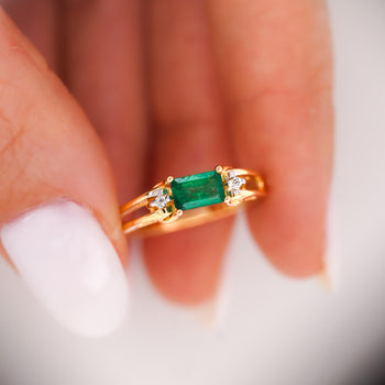 0.65 Carat Emerald 14K Gold Two Row Open Gap Band Ring – Assay Jewelers