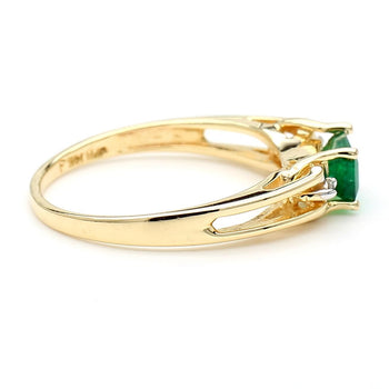 0.65 Carat Emerald 14K Gold Two Row Open Gap Band Ring – Assay Jewelers