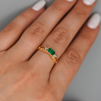 0.65 Carat Emerald 14K Gold Two Row Open Gap Band Ring – Assay Jewelers