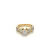 0,70 Karat runder Diamant-Ring mit Baguette-Schliff-Diamant-Seitensteinen in 14k Gold