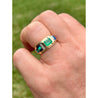 0.76CT Colombian Emerald and Inlaid Opal 14k Yellow Gold Ring