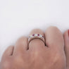 0.77 Round Cut Ruby and Diamond Platinum Cluster Band Ring