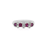 0.77 Round Cut Ruby and Diamond Platinum Cluster Band Ring