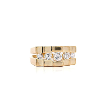 0.8 Carat Round F-G/SI1SI2 Channel Set Diamond in 14K Yellow Gold Statement Ring – Assay Jewelers