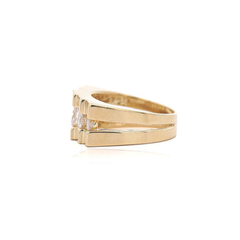 0.8 Carat Round F-G/SI1SI2 Channel Set Diamond in 14K Yellow Gold Statement Ring – Assay Jewelers