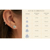 1-6 carat Martini 3-Prong Lab Grown Diamond Stud Earrings