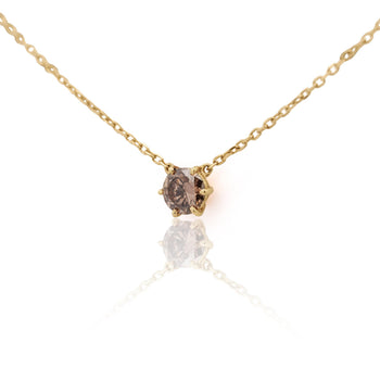 1 Carat Brown Diamond 18K Gold Solitaire Pendant Necklace – Assay Jewelers