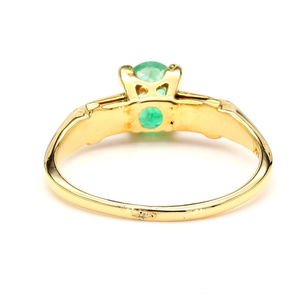 1 Carat Oval Cut Colombian Emerald 14K Gold Engagement Ring