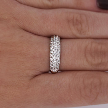 1 Carat Pave Diamond Dome Platinum Band Ring – Assay Jewelers