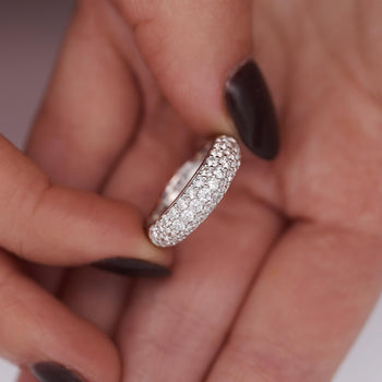 1 Carat Pave Diamond Dome Platinum Band Ring – Assay Jewelers