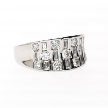 1 Carat Round & Baguette Diamond Channel Set Platinum 3 Row Band Ring – Assay Jewelers