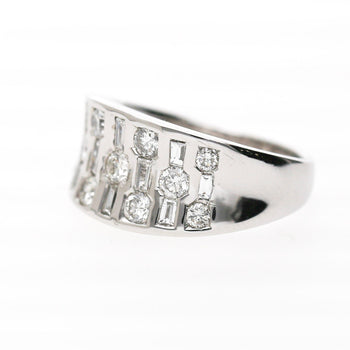 1 Carat Round & Baguette Diamond Channel Set Platinum 3 Row Band Ring – Assay Jewelers