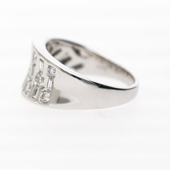1 Carat Round & Baguette Diamond Channel Set Platinum 3 Row Band Ring – Assay Jewelers